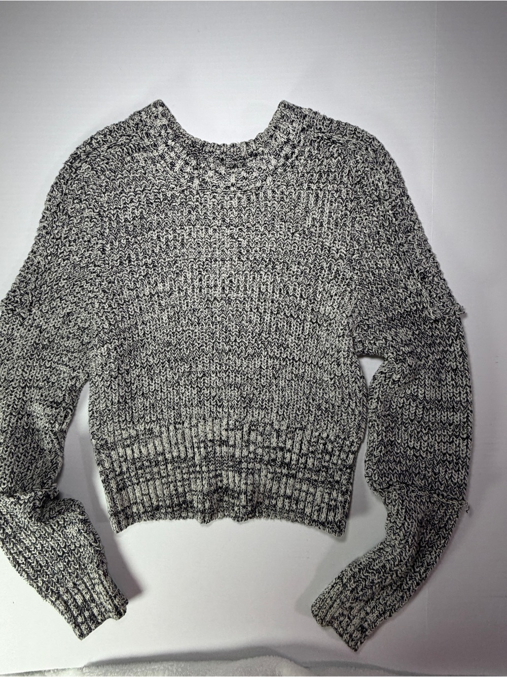 Urban Outfitters Black & White Marled Crew Sweater